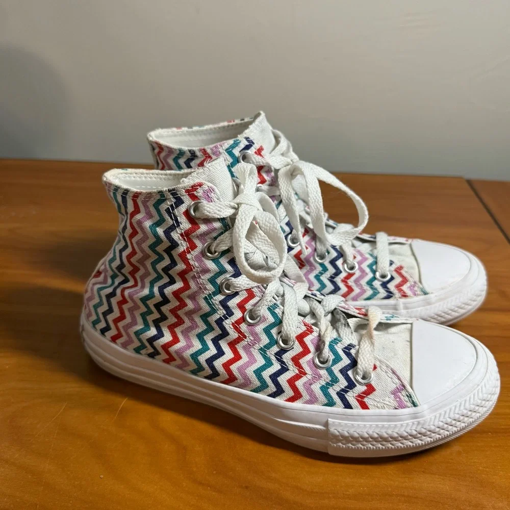 Converse Chuck Taylor All Star High Top Sneaker Colorful Chevron Geometric Girls
